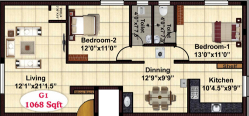 JKB Sesha Enclave (2BHK+2T (1,303 sq ft) 1303 sq ft) JKB Sesha Enclave (2BHK+2T (1,303 sq ft) 1303 sq ft)