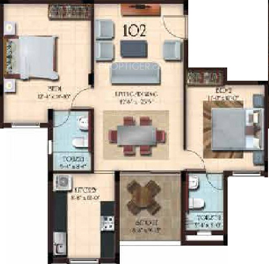 Casagrand Amber (2BHK+2T (1,242 sq ft) 1242 sq ft)