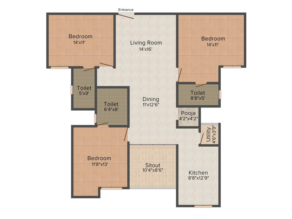 Casagrand Amber (3BHK+3T (1,731 sq ft) 1731 sq ft)