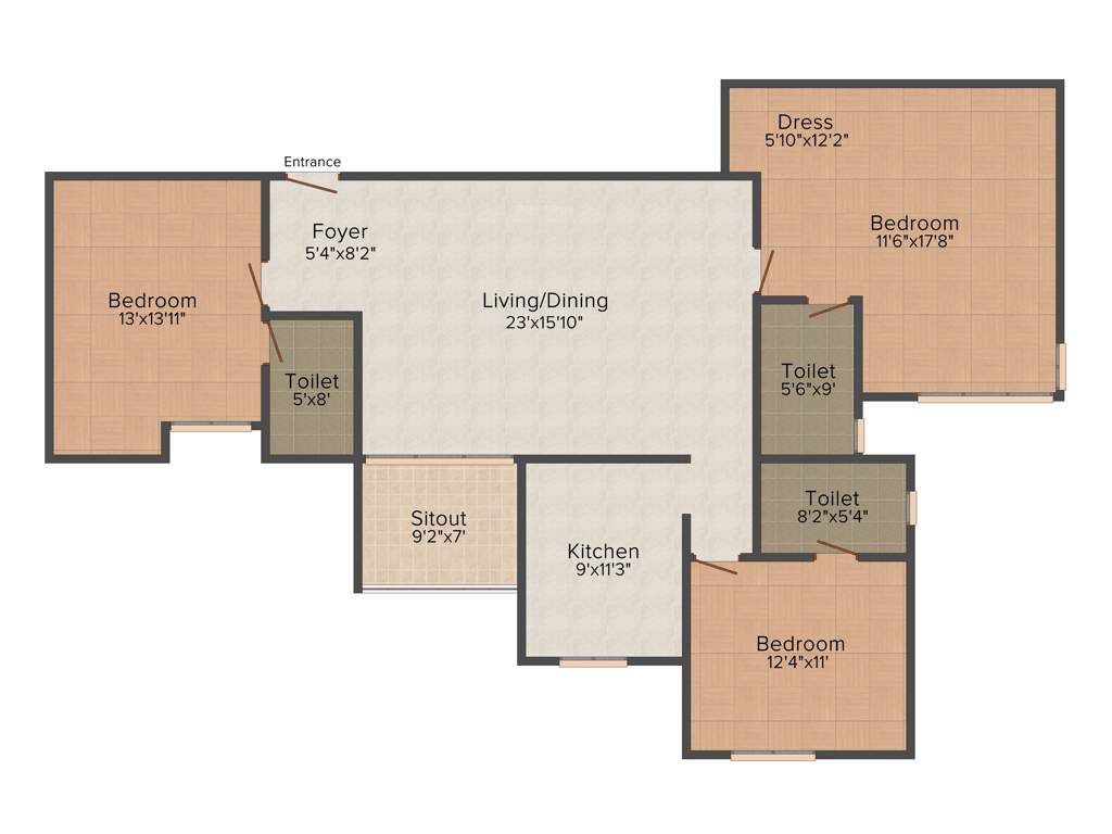 Casagrand Amber (3BHK+3T (1,782 sq ft) 1782 sq ft)
