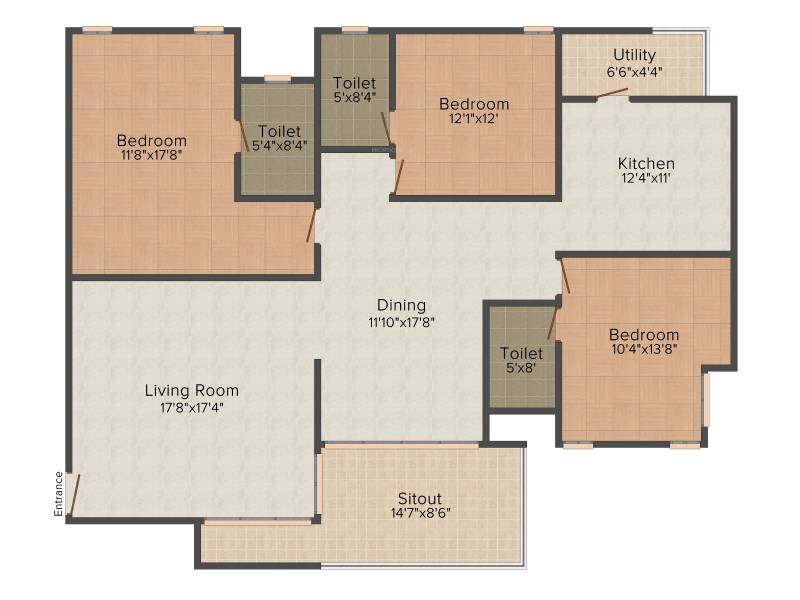 Casagrand Amber (3BHK+3T (2,111 sq ft) 2111 sq ft)