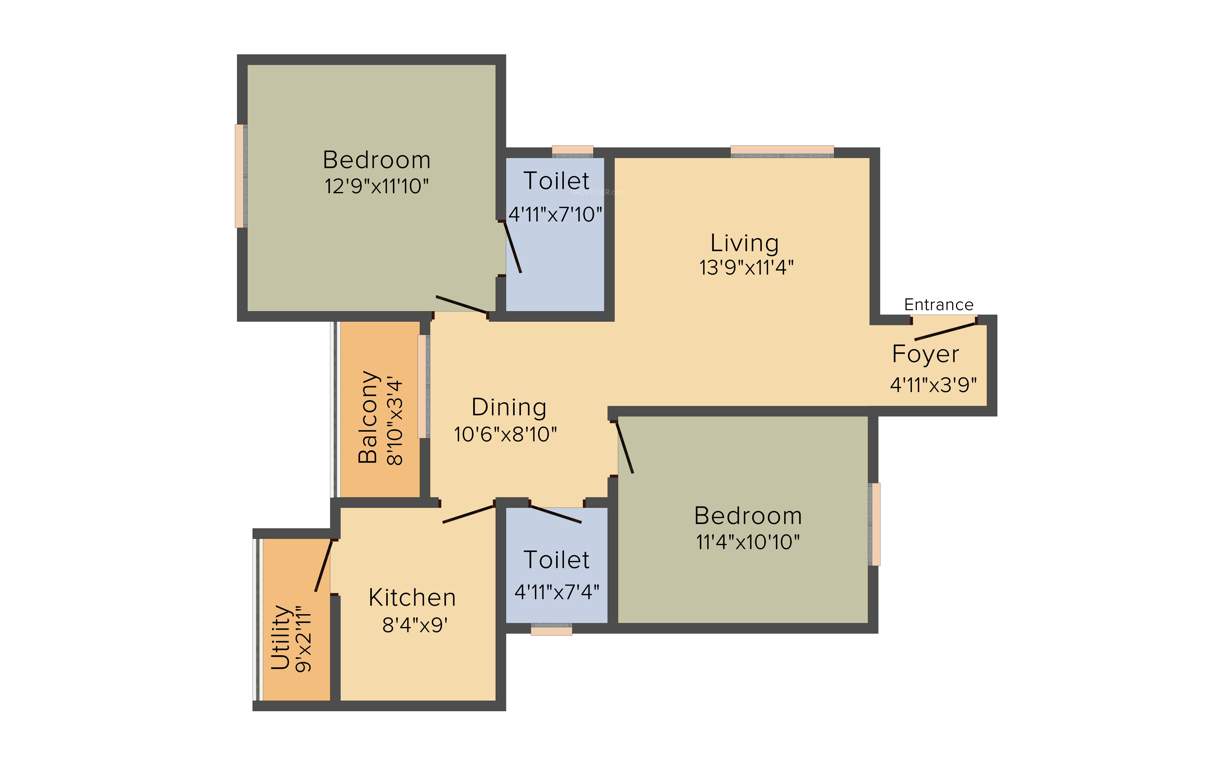 MJ Lifestyle Astro (2BHK+2T (1,003 sq ft) 1003 sq ft)