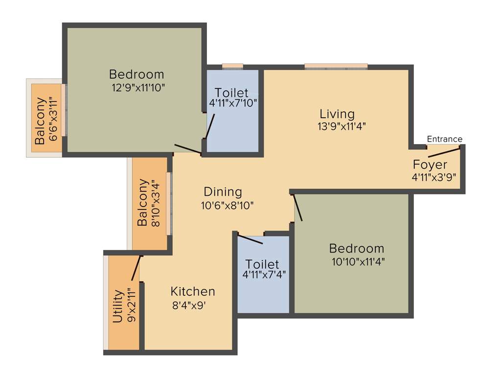 MJ Lifestyle Astro (2BHK+2T (1,037 sq ft) 1037 sq ft)