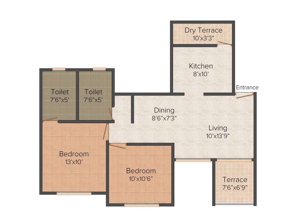 Gobind Ganesh Imperia (2BHK+2T (1,036 sq ft) 1036 sq ft)