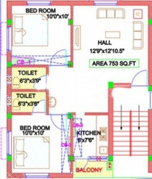Keerthi Promoters Lingas (2BHK+2T (753 sq ft) 753 sq ft)