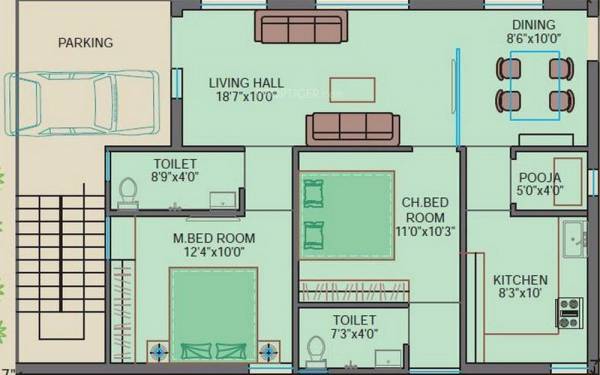 SV SM Enclave Villa (2BHK+2T (1,100 sq ft) 1100 sq ft) SV SM Enclave Villa (2BHK+2T (1,100 sq ft) 1100 sq ft)