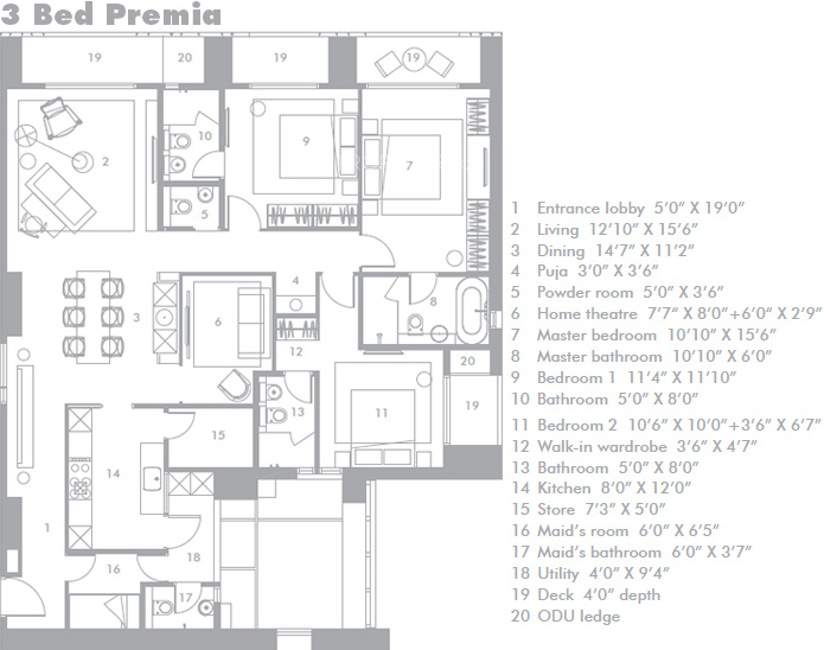 Lodha New Cuffe parade Lodha Evoq (3BHK+4T (3,141 sq ft) + Servant Room 3141 sq ft)