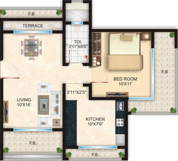 Jet Mihir Enclave (1BHK+1T (600 sq ft) 600 sq ft)