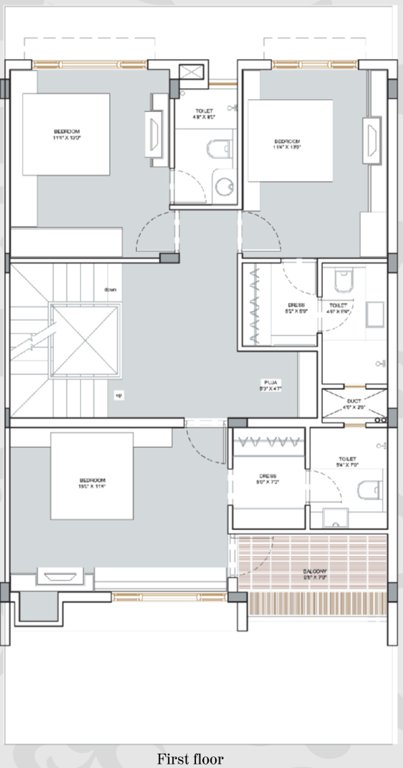Apollo Creations Prakriti Enclave First Floor Plan (5BHK+5T (2,700 sq ft) 2700 sq ft)