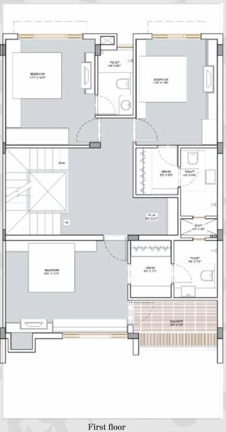 Apollo Creations Prakriti Enclave First Floor Plan (5BHK+5T (2,700 sq ft) 2700 sq ft)