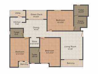 Ridhiraj Avenue (3BHK+3T (2,257 sq ft) 2257 sq ft) Ridhiraj Avenue (3BHK+3T (2,257 sq ft) 2257 sq ft)