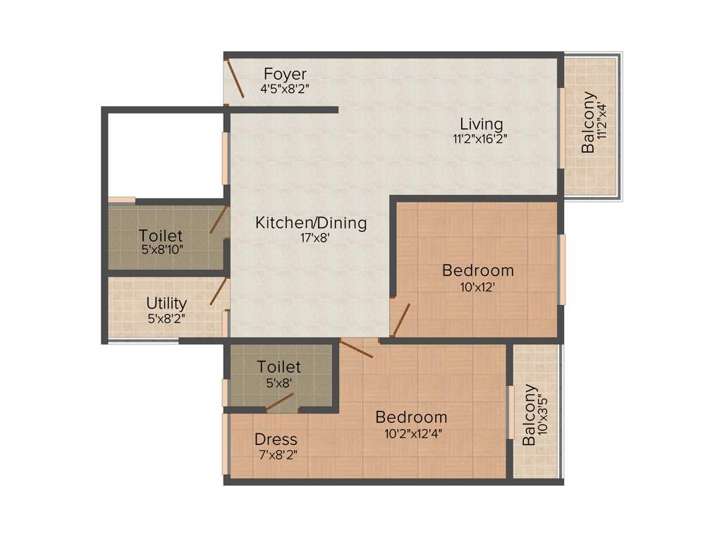 i1 Gouthami Meadows (2BHK+2T (1,015 sq ft) 1015 sq ft)