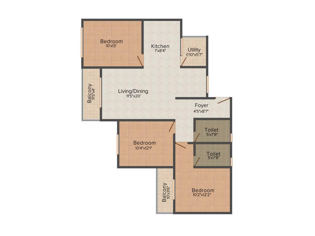 i1 Gouthami Meadows (3BHK+3T (1,380 sq ft) 1380 sq ft)