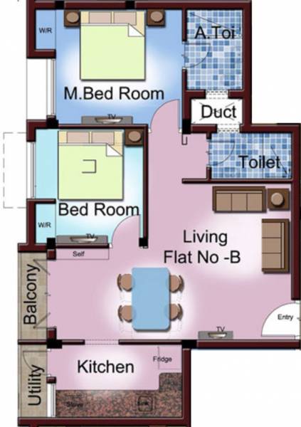 Elevate West Orchid Apartments (2BHK+2T (921 sq ft) 921 sq ft)