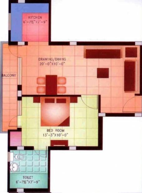 Satyam Residency (1BHK+1T (612 sq ft) 612 sq ft)