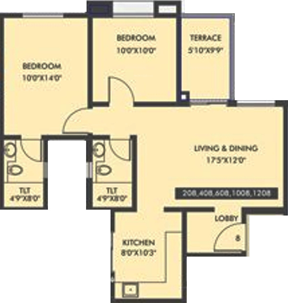 Mulik Luxuria (2BHK+2T (997 sq ft) 997 sq ft) Mulik Luxuria (2BHK+2T (997 sq ft) 997 sq ft)