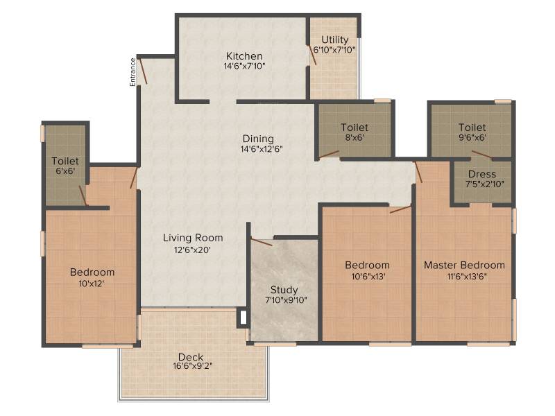 Shriram Southern Crest (3BHK+4T (2,640 sq ft) + Servant Room 2640 sq ft)