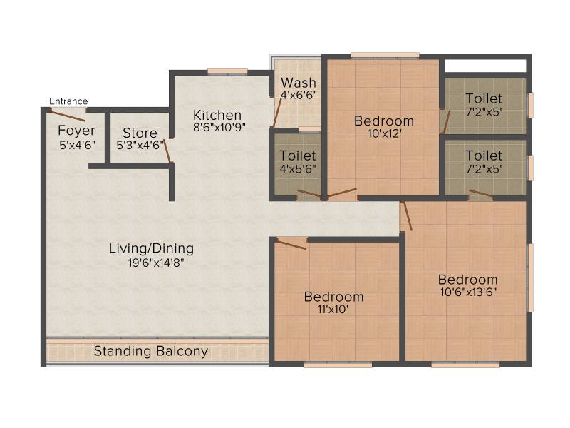 Skyseven Synnove Palladium (3BHK+3T (1,750 sq ft) 1750 sq ft)