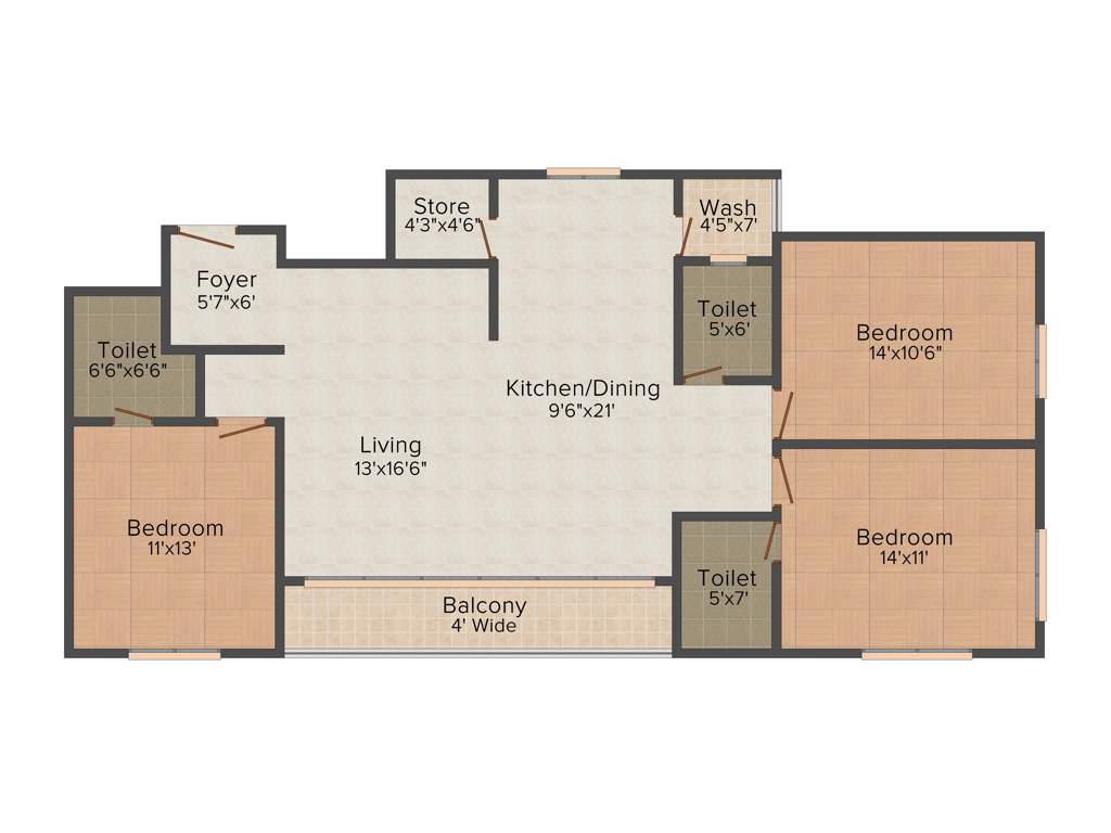 Skyseven Synnove Palladium (3BHK+3T (2,050 sq ft) 2050 sq ft)