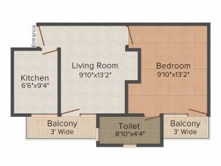 Amarnath Aggarwal Amravati Apartments 1BHK+1T (604 sq ft)