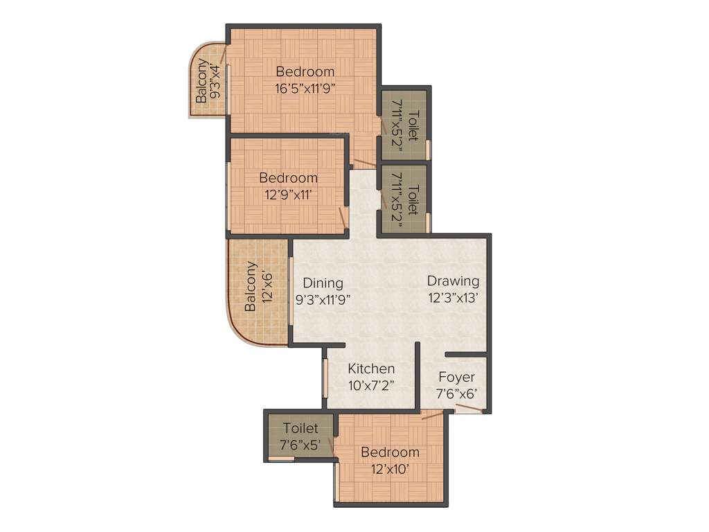Forte The Olive Spire (3BHK+3T (1,810 sq ft) 1810 sq ft)