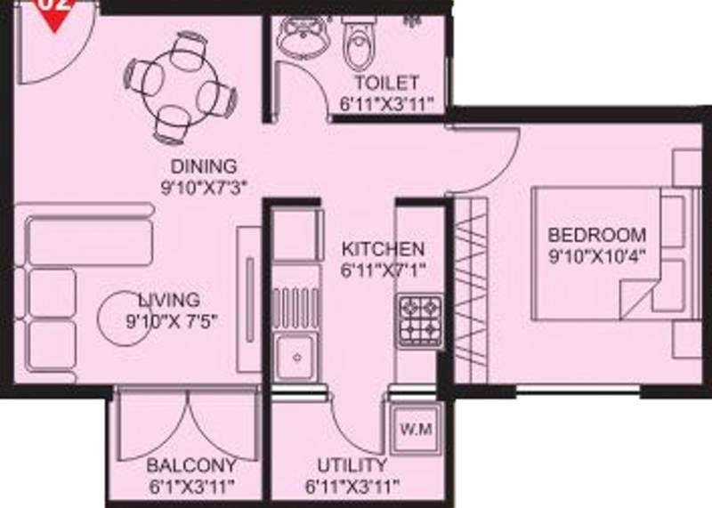 Plama Nest (1BHK+1T (567 sq ft) 567 sq ft)