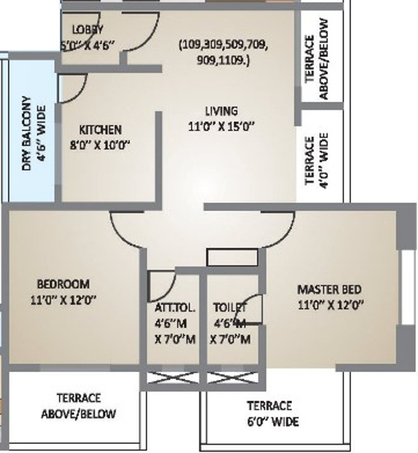 Kohinoor Begonia (2BHK+2T (800 sq ft) 800 sq ft) Kohinoor Begonia (2BHK+2T (800 sq ft) 800 sq ft)