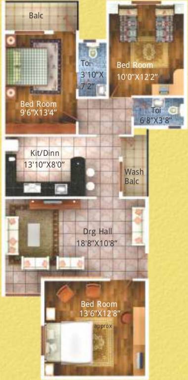Gandhi Pramod Rajshri Plaza (3BHK+2T (1,350 sq ft) 1350 sq ft) Gandhi Pramod Rajshri Plaza (3BHK+2T (1,350 sq ft) 1350 sq ft)