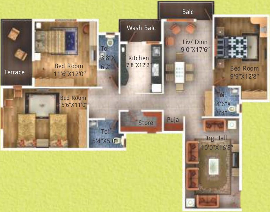 Gandhi Pramod Rajshri Plaza (3BHK+3T (1,550 sq ft) 1550 sq ft) Gandhi Pramod Rajshri Plaza (3BHK+3T (1,550 sq ft) 1550 sq ft)
