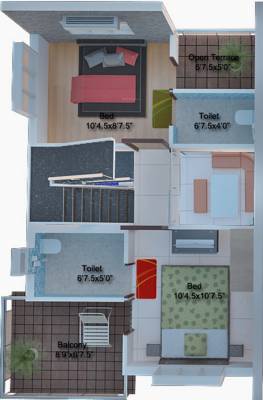 Kuladevatha Aparah Villa (3BHK+2T (1,060 sq ft) 1060 sq ft)