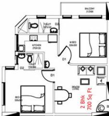 Shwas Tricore 22 (2BHK+2T (700 sq ft) 700 sq ft) Shwas Tricore 22 (2BHK+2T (700 sq ft) 700 sq ft)