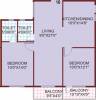 SLS Sunflower Floor Plan (2BHK+2T (1,000 sq ft) 1000 sq ft)