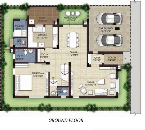  green hills villas Floor Plan Ground Floor Plan