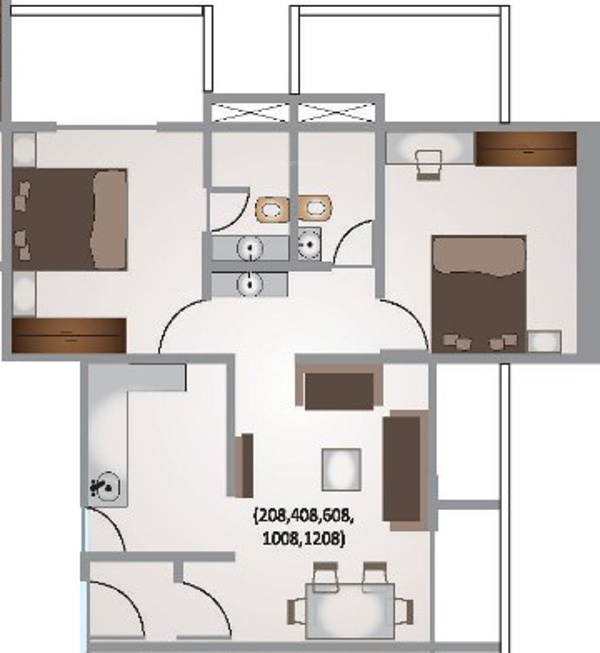 Kohinoor Begonia (2BHK+2T (975 sq ft) 975 sq ft) Kohinoor Begonia (2BHK+2T (975 sq ft) 975 sq ft)
