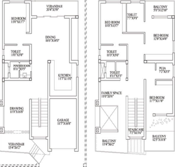 Padma Daffodils Villa Zzo (4BHK+4T (3,200 sq ft) + Pooja Room 3200 sq ft)