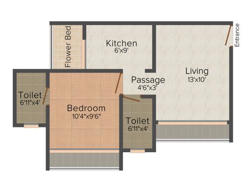 Hemani Uptown (1BHK+2T (627 sq ft) 627 sq ft)