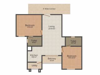 Rajparis Sarovar (2BHK+2T (907 sq ft) 907 sq ft)