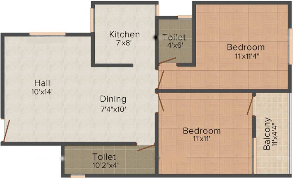 Vastu Silicon City (2BHK+2T (938 sq ft) 938 sq ft)