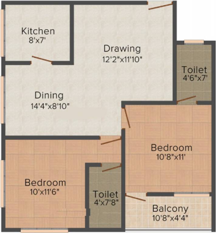 Vastu Silicon City (2BHK+2T (952 sq ft) 952 sq ft)