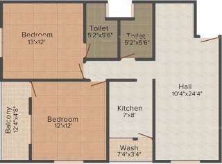 Vastu Silicon City (2BHK+3T (1,143 sq ft) 1143 sq ft)