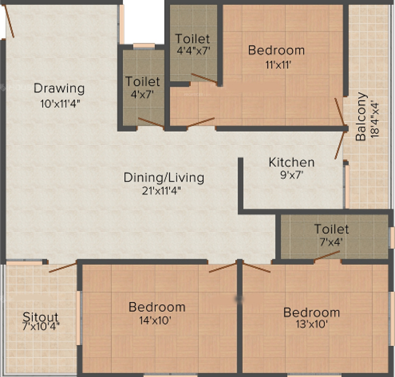 Vastu Silicon City (3BHK+3T (1,562 sq ft) 1562 sq ft)