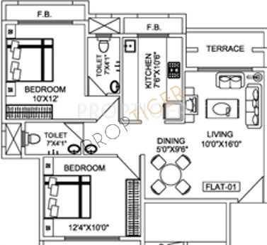 Tejas Heights (2BHK+2T (1,224 sq ft) 1224 sq ft)