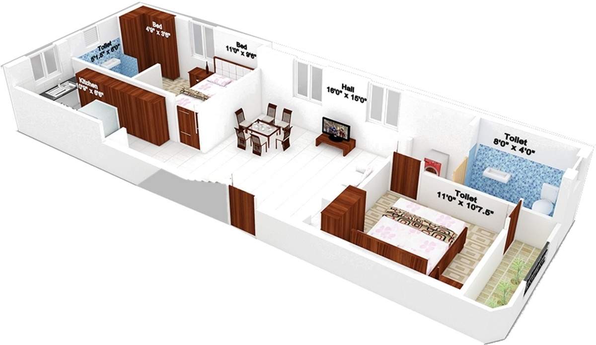 Avanthikkaa Ruthraa (2BHK+2T (959 sq ft) 959 sq ft)