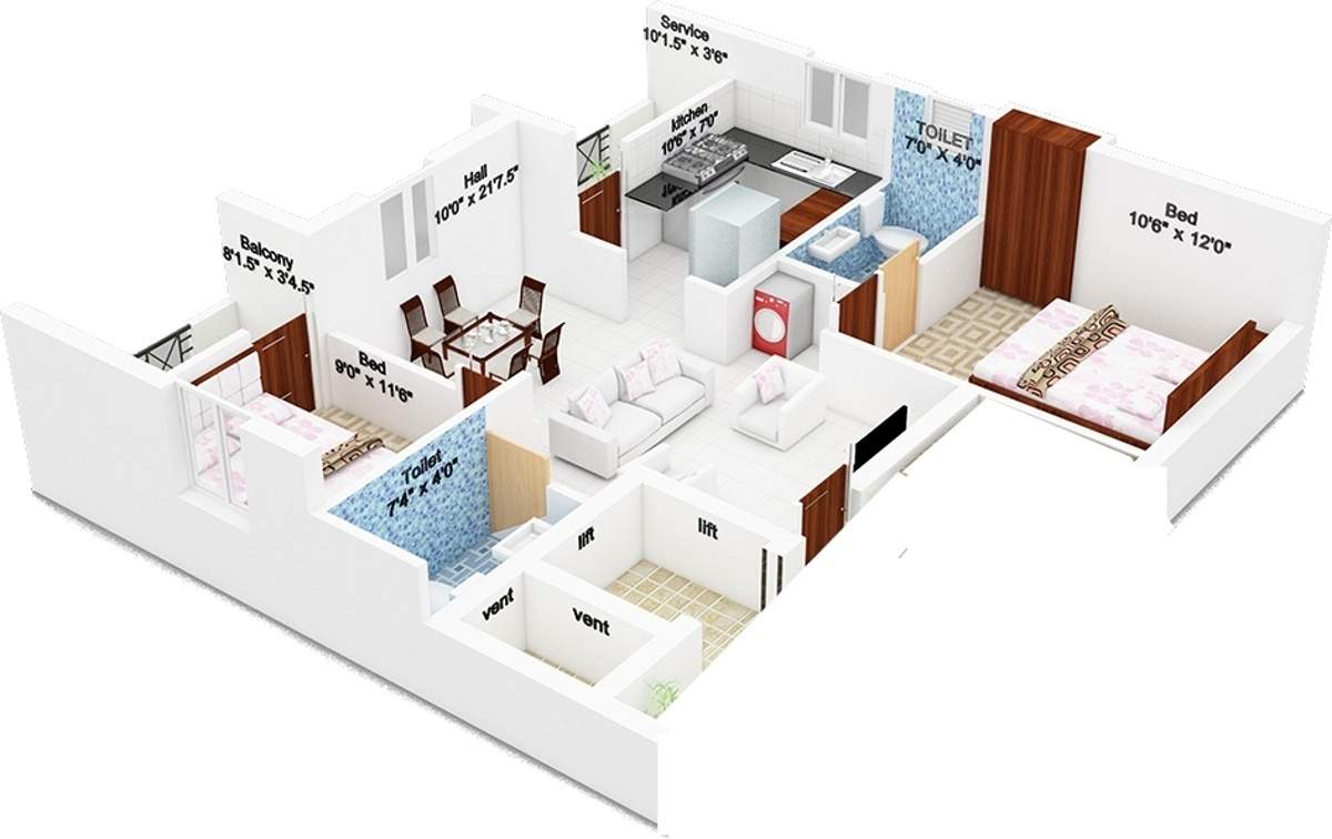 Avanthikkaa Ruthraa (2BHK+2T (902 sq ft) 902 sq ft)