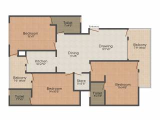 Vision Nirwana Greens 4 (3BHK+3T (1,650 sq ft) 1650 sq ft)