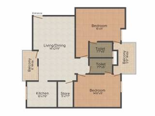 Vision Nirwana Greens 4 (2BHK+2T (1,350 sq ft) 1350 sq ft)