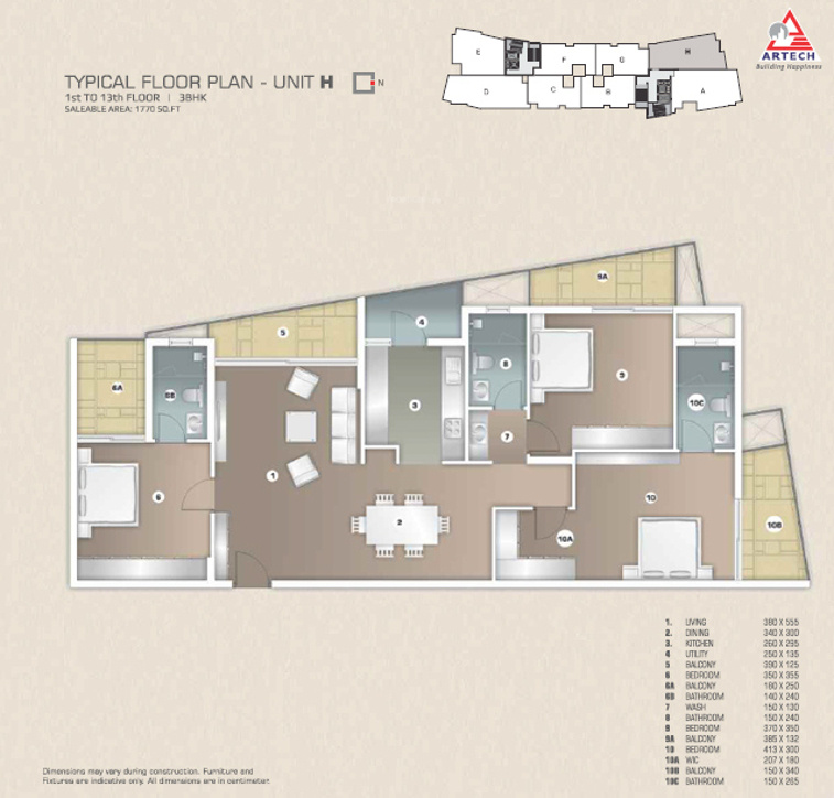 Artech Gateway (3BHK+3T (1,710 sq ft) 1710 sq ft) Artech Gateway (3BHK+3T (1,710 sq ft) 1710 sq ft)