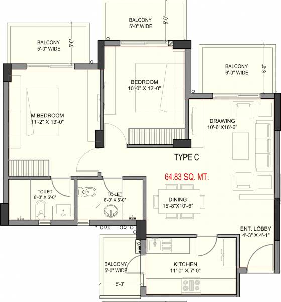 Ashiana Mulberry (2BHK+2T (1,210 sq ft) 1210 sq ft) Ashiana Mulberry (2BHK+2T (1,210 sq ft) 1210 sq ft)