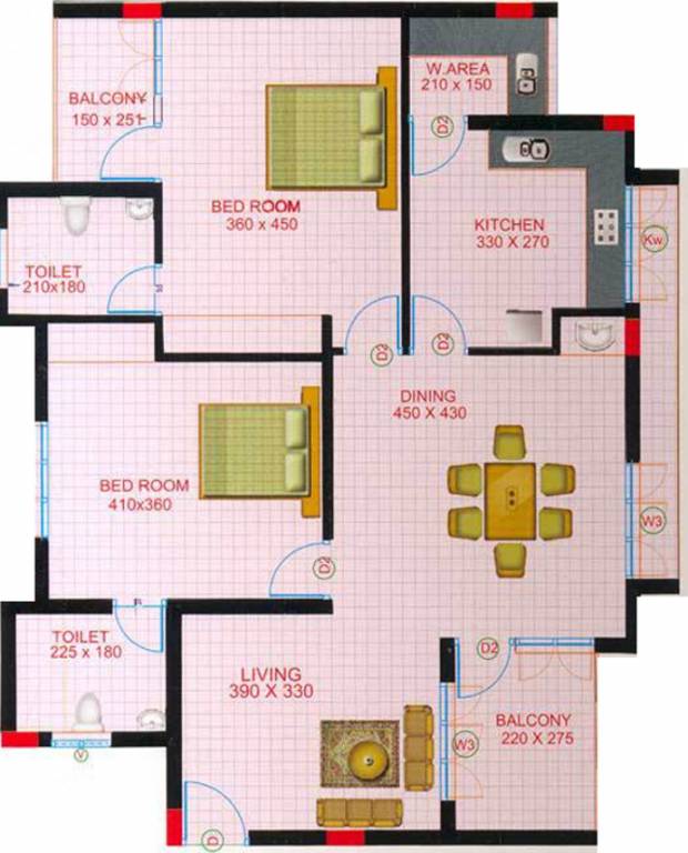 Artech Lake View (2BHK+2T (1,520 sq ft) 1520 sq ft) Artech Lake View (2BHK+2T (1,520 sq ft) 1520 sq ft)
