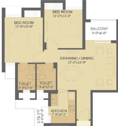 Hero Haridwar Greens Apartments (2BHK+2T (1,081 sq ft) 1081 sq ft) Hero Haridwar Greens Apartments (2BHK+2T (1,081 sq ft) 1081 sq ft)